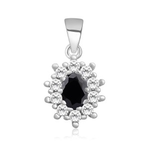 Pandantiv argint cu piatra neagra DiAmanti Z1099C_B-DIA (Argint 925‰ 1,7 g.)